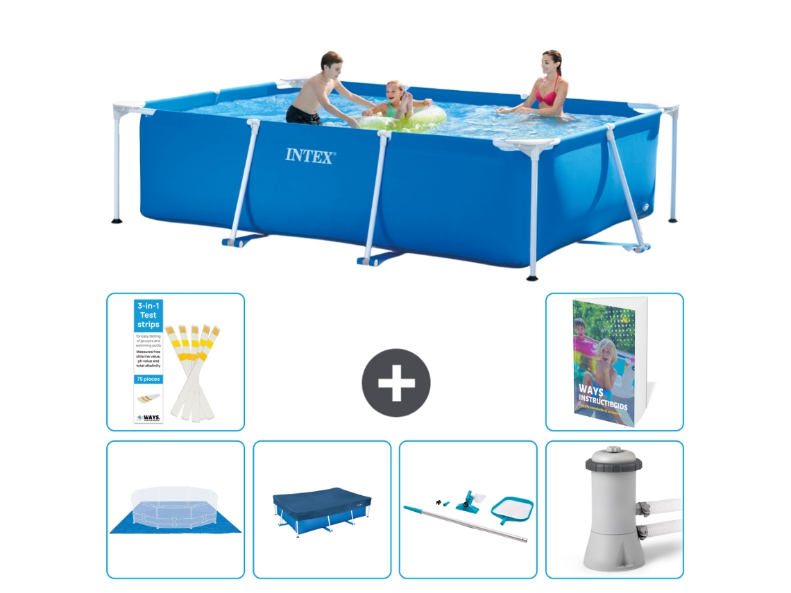 Intex Piscina Com Estrutura Retangular - 300x200x75 Cm - 7-peças S51