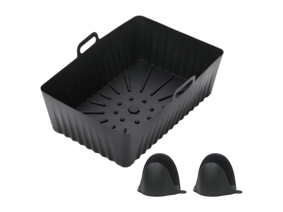Forros Reutilizáveis de Silicone para Air Fryer Cestas Retangulares Acessórios para Air Fryer NEVEANCE