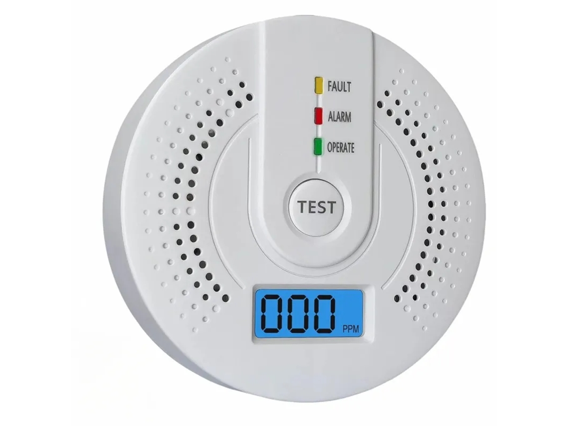 Detector Monóxido Carbono Co Alarme Led Botão Silenciar
