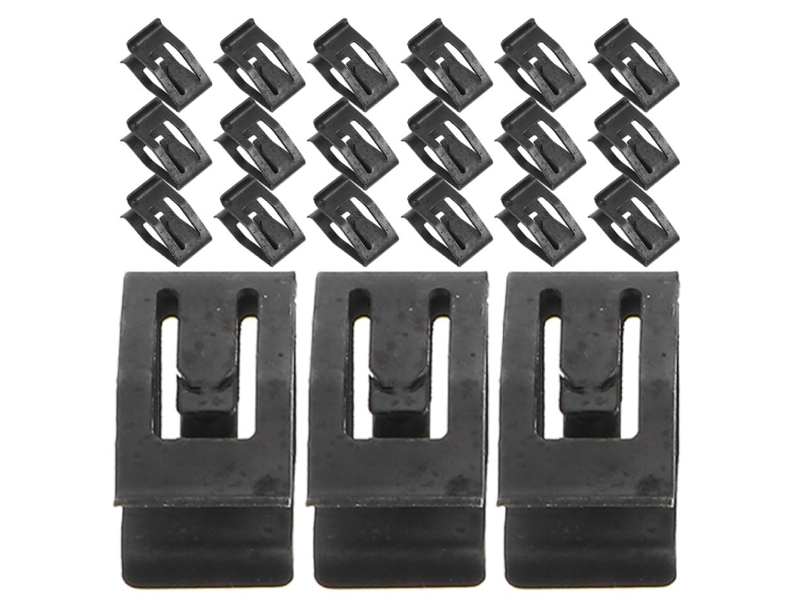 Conjunto de 40 clipes de fixação pretos para console central do carro