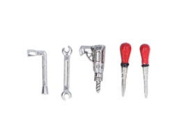 Mali 5pcs Conjunto de Ferramentas em Miniatura Liga Metálica para Casinha de Bonecas Escala 1:12