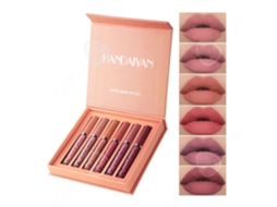 Pacote com 6 batons à prova d'água de longa duração Passionova, caixa de presente com batom de cor sexy