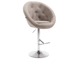 Banco de bar London V2 em tecido cinzento/cromo CLP