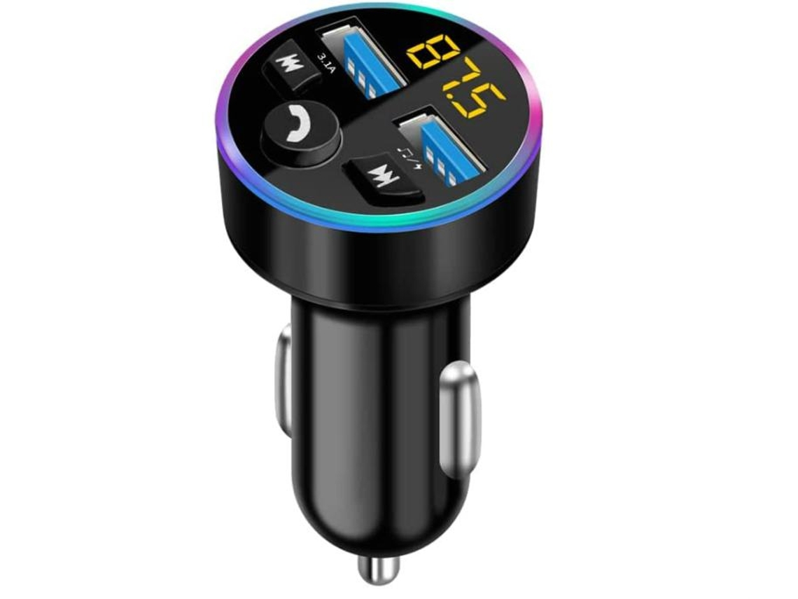 Transmissor Fm Bluetooth Yizhood Wmy C108 Hands Free Music Preto