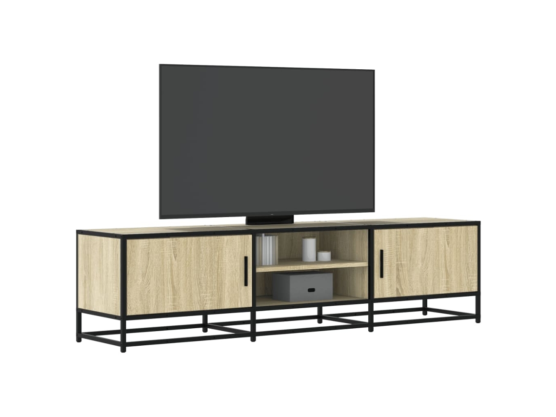 Vidaxl Móvel P/ Tv 160x35x41 Cm Deriv. Madeira/metal Carvalho Sonoma