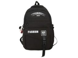 Mochila Escolar Moderna, Estilo Coreano, Resistente À Água, Com Alças Ajustáveis, Em Cores Contrastantes, Grande Capacidade, Preta.