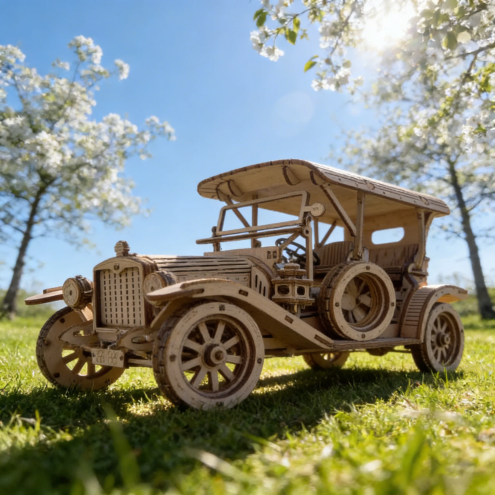Kit de Quebra cabeça 3d de Madeira para Montar: Modelo de Carro Clássico Retrô Kit para Montar MDUG
