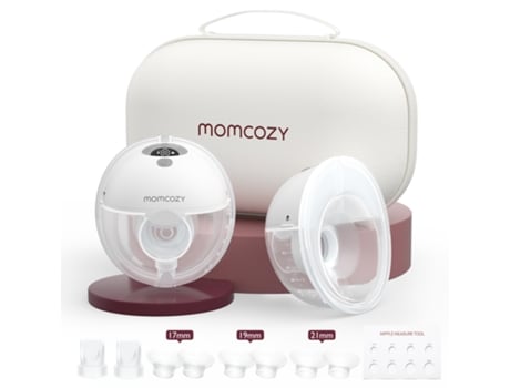 Bomba Tira Leite Elétrica Momcozy M5, Portátil E Hands Free Dupla, Flange Com Dupla Vedação, 3 Modos E 9 Níveis, 24 Mm (2 Unidades, Cinza)