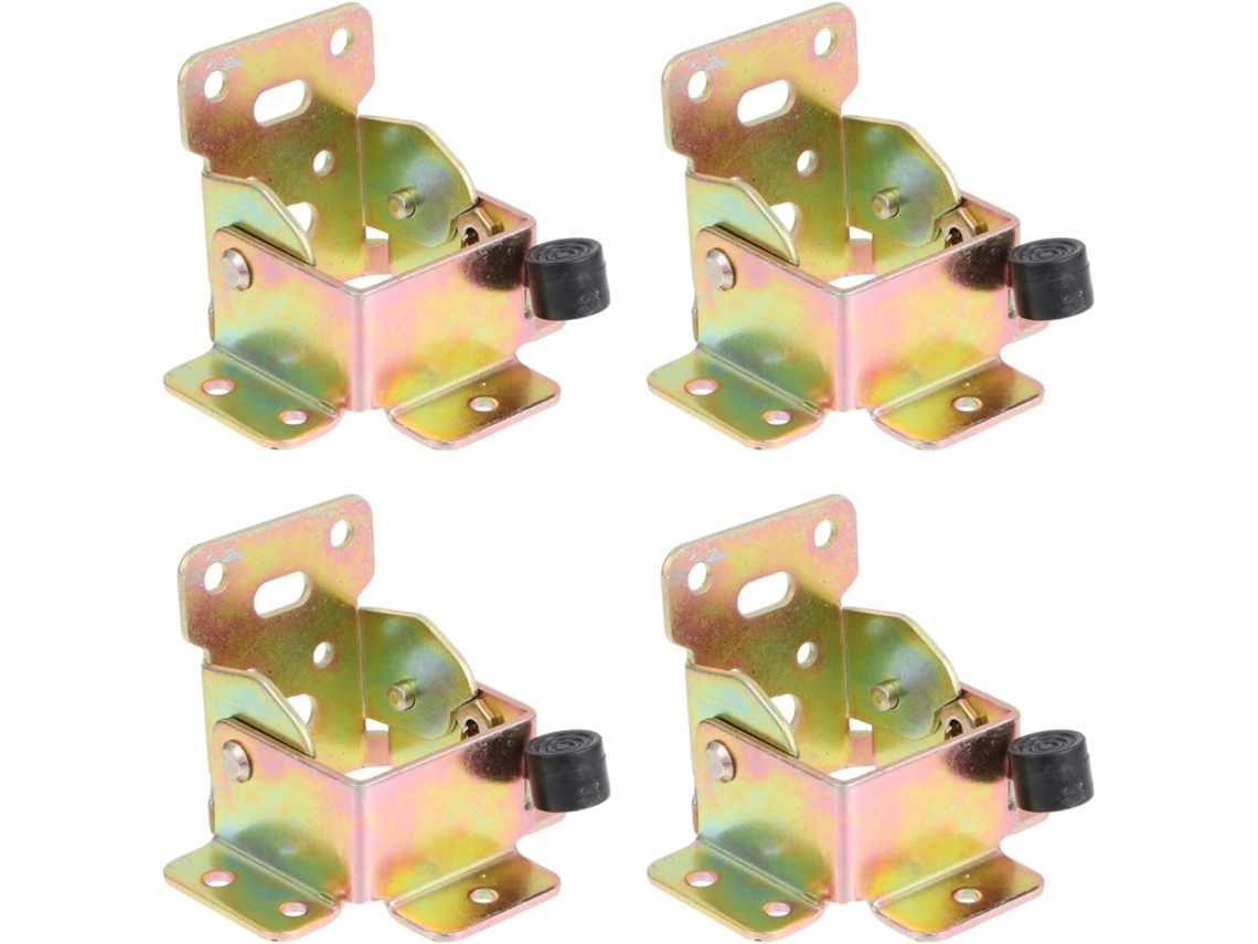 Conjunto De 4 Dobradiças Ferro Dobráveis Para Pés Cama E Mesa Madeira, Com Trava Para Móveis
