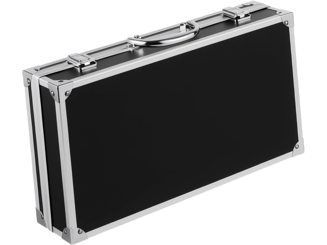 Conjunto De Ferramentas De Grande Capacidade Em Liga De Alumínio Preto Com Cantos Arredondados.