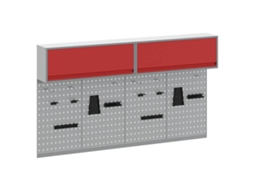 Conjunto 6 de Armário e Painel de Ferramentas com VIDAXL Montado na Parede Vermelho Metal
