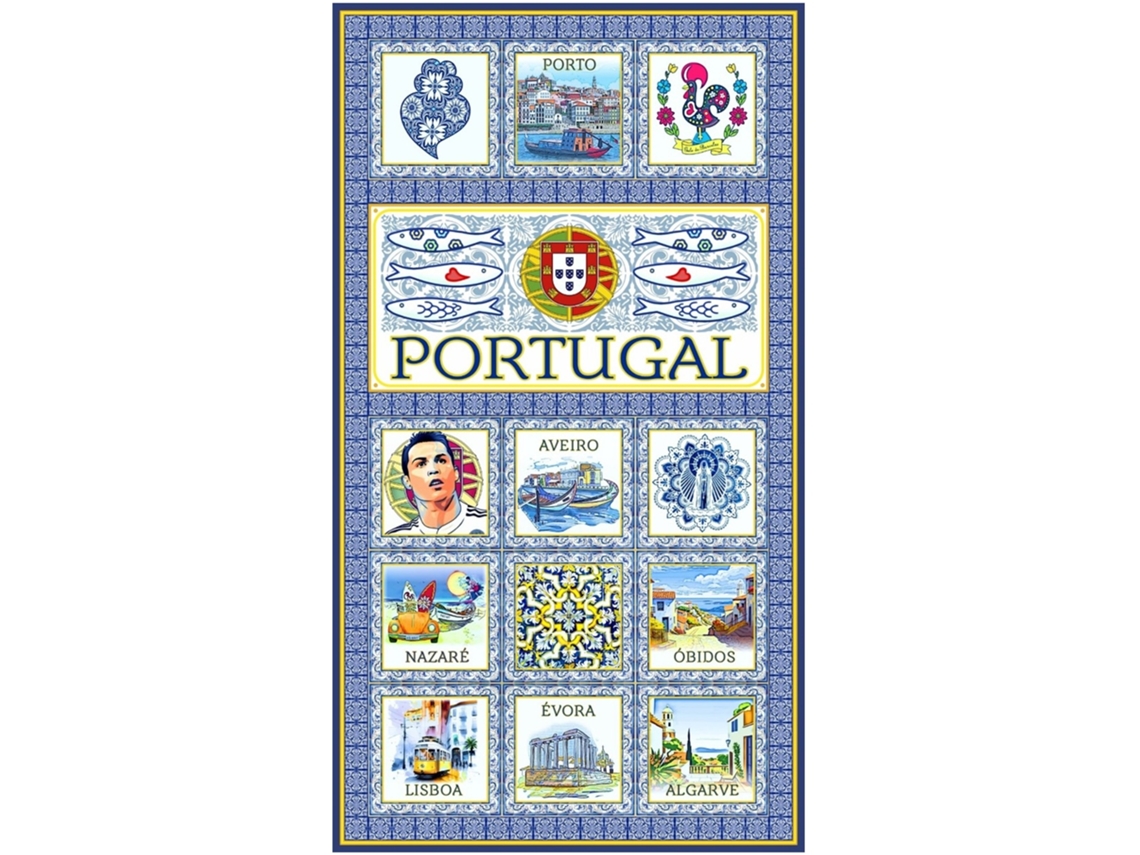 Toalha De Praia Microfibra Azulejos Portugal Regiões