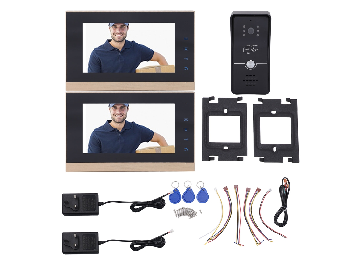 Sistema Intercom Vídeo Fio 7" Tft Hd Uk Preto