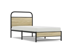 Bed Frame, Bed Frames Vidaxl Marrom Madeira Processada (75 X 190 Cm)