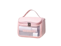 2026-bolsa De Maquilhagem Rosa, Clamshell Translúcido Para Viagem Para Mulheres, Meninas E Homens