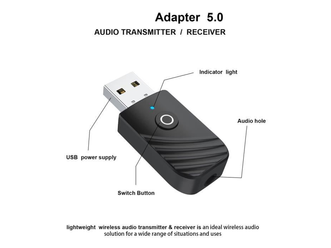 Adaptador Hurrise 5.0: Transmissor E Receptor 3 Em 1