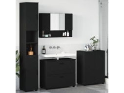 Vidaxl Conjunto De Móveis Para Banheiro 4 Unid. Preto 35 X 30 X 192 Cm