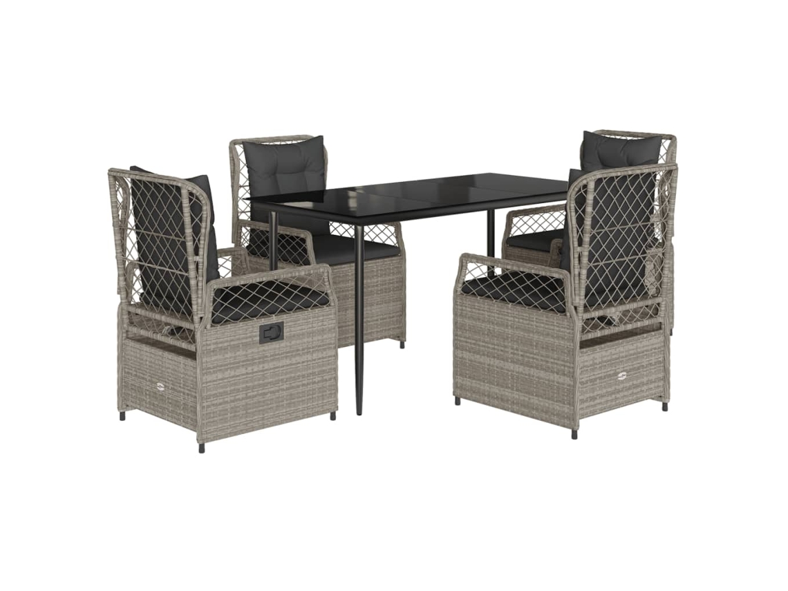 Garden Dining Set, Garden Dining Sets Vidaxl Cinzeto Rattan / Vime (140 X 70 X 74 Cm)
