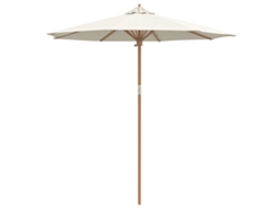 Conjunto 1 Guarda-sol De Jardim Vidaxl Branco Bambu (ø 240 X 260 Cm)