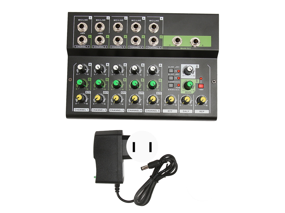 Aetheria mesa de Som Profissional 5 Canais 48v Phantom Power Stereo para Dj Studio Streaming Us Plug