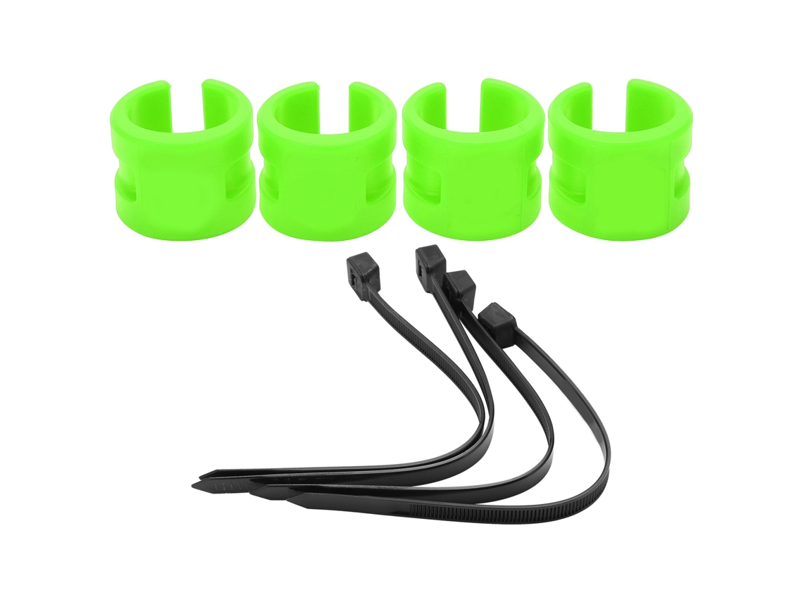 Conjunto 4 Anéis De Borracha Anti-colisão Para Garfo Dianteiro E Traseiro De Bicicleta Com Adesivo De Proteção (verde)