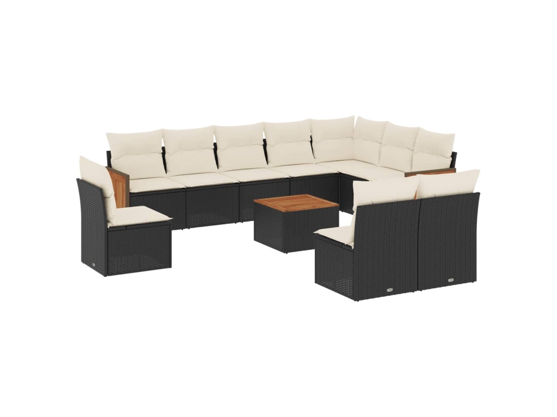 Garden Sofa Set, Garden Sofa Sets Vidaxl Preto Rattan / Vime (n/a)
