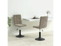 Vidaxl Cadeiras De Jantar Giratórias 2 Pcs Veludo Cinzento-claro