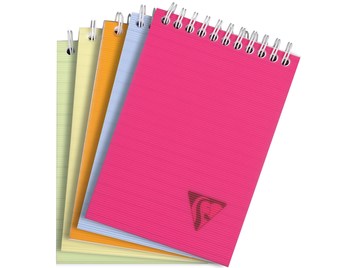 Bloco de Notas Espiral CLAIREFONTAINE Linicolor Din A6 Quadrado