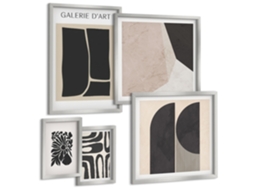 Conjunto De Pinturas Gráficos Estilosos Minimalistas Espelharte (5 Peças)