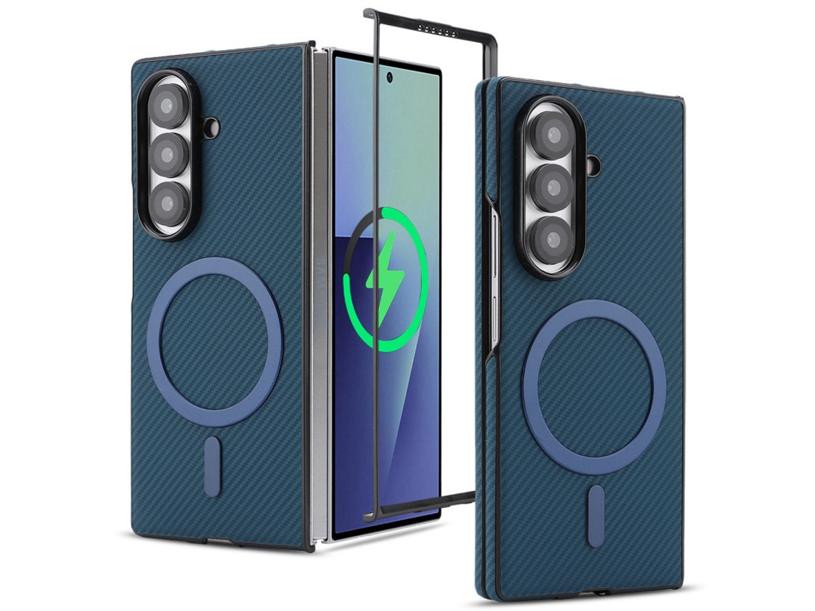 Capa Magnética Para Samsung Galaxy Z Fold8 Ultra, Capa Protetora De Fibra De Carbono À Prova De Quedas Gertiz (azul)