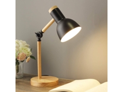 KOFIHETY Luminária De Mesa Moderna Com Proteção Para Os Olhos, Luminária Industrial Com Funcionalidade De Luz De Leitura, Design Elegante Com Madeira E Metal,