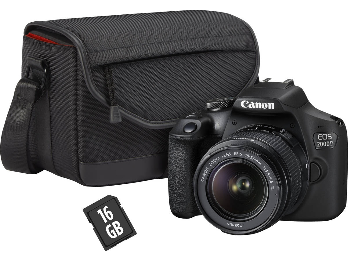 Kit Máquina Fotográfica CANON EOS 2000D + 18-55 mm f/3.5-5.6 DC (APS-C)