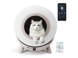 Caixa De Areia Autolimpante Inteligente Para Gatos Com App, Inclui 2 Rolos De Sacos Do Lixo Sl01 Nobleza 80 L De Capacidade