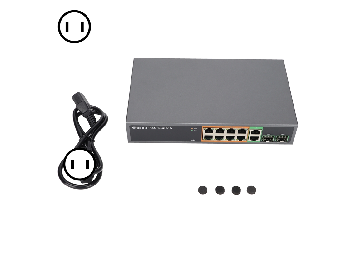 Switch Poe LAXISCREED 8+2 Portas Gigabit Sfp