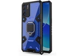 Capa Anel Giratório Carro Proteção para Oppo Reno6 5G HONGWE. Anti-Choque Magnética Azul
