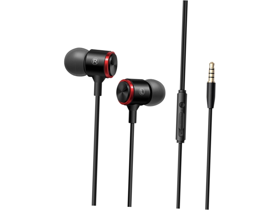 Fones De Metal Com Som E Fio Ideais Para Música Jogos. Cor: Preto