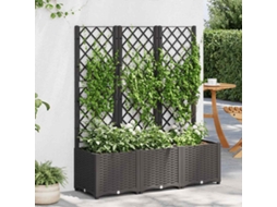 Vidaxl Vaso De Jardim Com Treliça Preto 120x40x136 Cm Pp