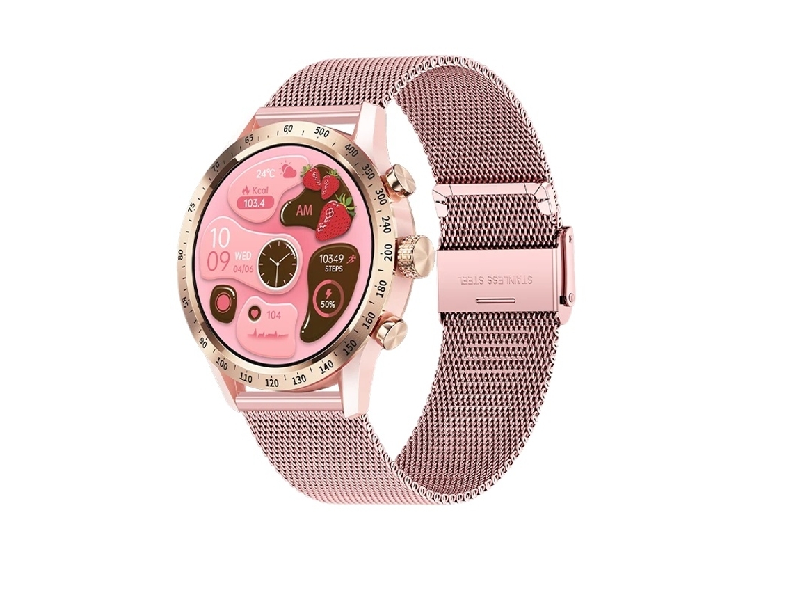 1.28 Polegada Tela Relógio Inteligente Feminino Presente Chamada Sem Fio Conectar Telefone Monitor de Oxigênio Esportes Smartwatch para Mulher