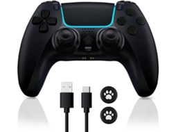 Controlador Ps4 Sem Fio Compatível com Ps4/Slim/Pro/Pc Console Joystick de Jogo de Vibração Dupla Touch Pad Alto-Falante Embutido Preto YIZHOOD