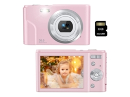 Câmera Compacta Digital Wwfw Dc311af 48mp Resolução Hd Tela De 2 4 Polegadas 32gb Rosa