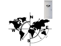Mapa Mundi De Metal Para Decoração Parede 35 X 23 Polegadas Bússola Decorativa Ideal Casa,