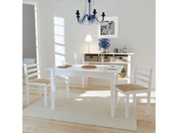 Vidaxl Cadeiras De Jantar 2 Pcs Seringueira Maciça E Veludo Branco