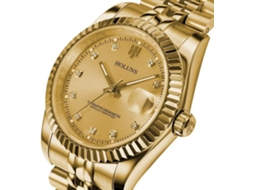 Lurelia Relógio Mecânico Masculino, Automático, Mostrador Esqueleto, 12 Mm, 36 Mm, 20 Mm, Aço Inoxidável, Resistente À Água 30m, Preto, Dourado