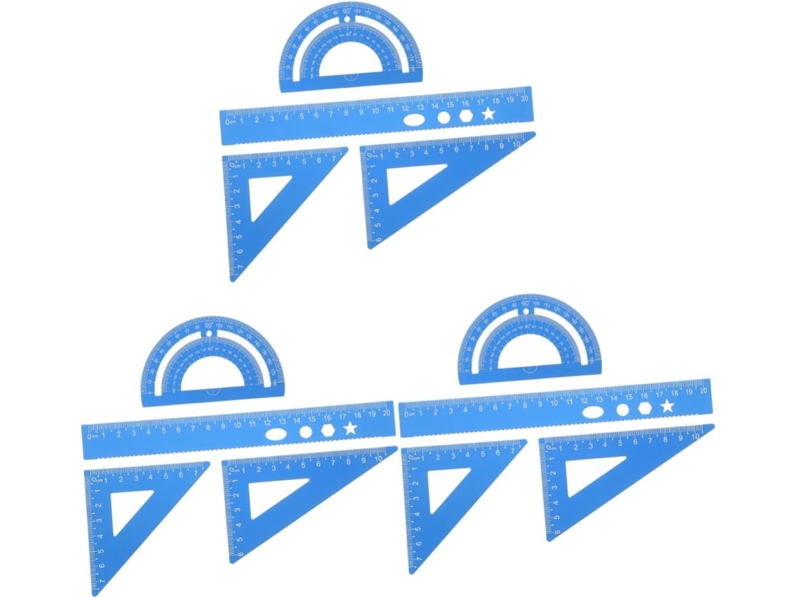 Conjunto De Desenho Geométrico Stobok Com Régua Azul Para Projetos De