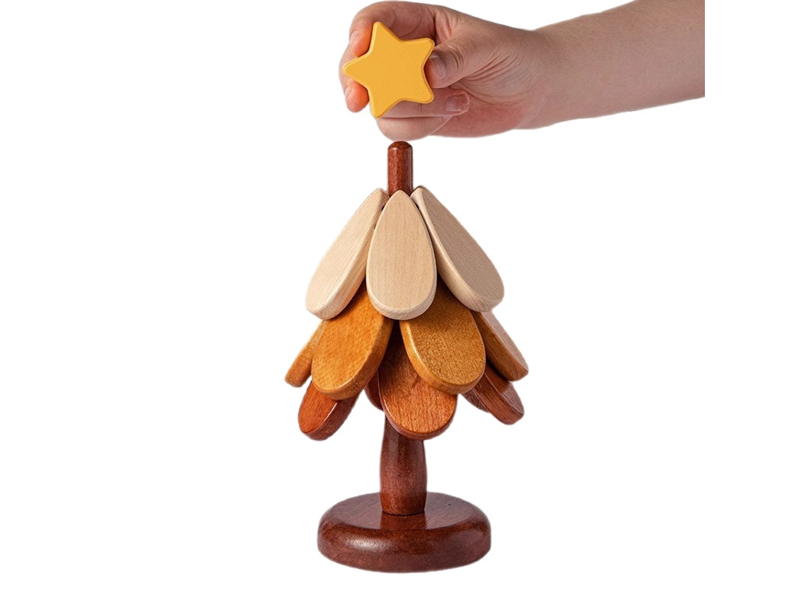 Protetor De Mesa Térmico De Madeira Com Motivos De Árvore De Natal, Decoração De Mesa, Estrela