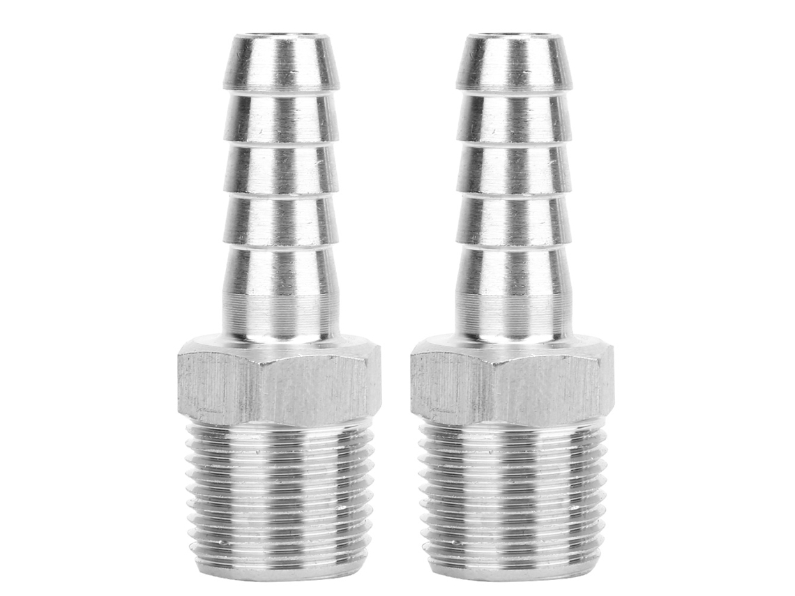 2pcs Conector Rápido Rosca Macho Bspt 3/8in Com Junção Barbada Aço Inoxidável 304
