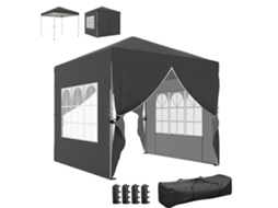 Conjunto de 3 painéis laterais para quiosque de 3x3m com zíper de tecido Oxford branco | S/MARCA