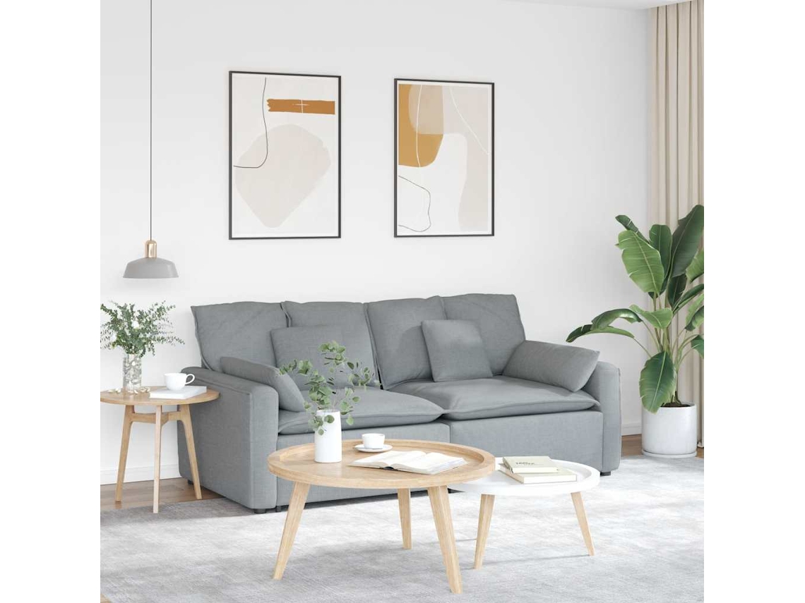 Vidaxl Sofá Modular Com Almofadas Cinzento-claro