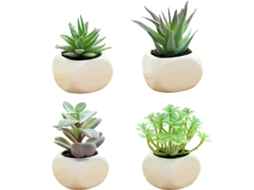 4Pcs Plantas Suculentas em Vaso Criativas Pequenos Ornamentos Artificiais NEVEANCE