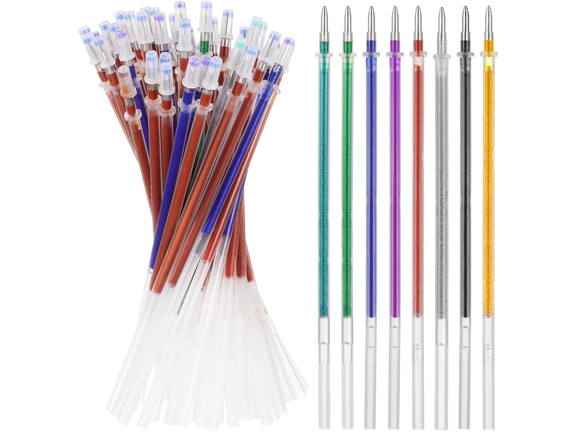 50 Caneta de Tinta Gel, para Material Escolar, Conjunto de 50 Refis de Tinta Gel Colorida CHABERLU